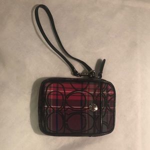 Coach Tartan Plaid Wristlet